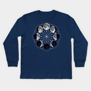 Moon Phases Mandala Kids Long Sleeve T-Shirt